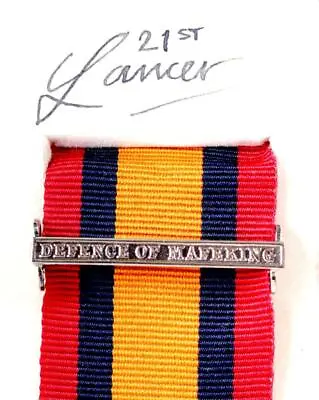 Qsa Queens South Africa Medal Ribbon Bar Clasp Defence Of Mafeking Boer War • £12