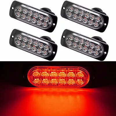 4x Red Car LED 12 Truck Emergency Warning Beacon Hazard Flash Strobe Light • $16.99