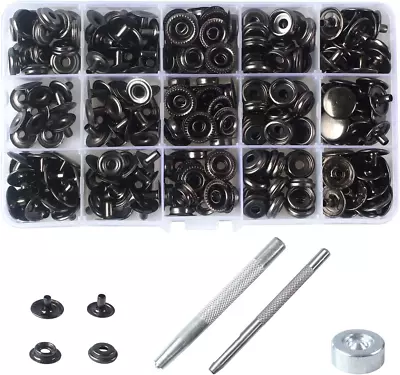 Heavy Duty Snap Fasteners Button Kit 70 Sets 15Mm 5/8  Metal Snaps For Leather • $19.99