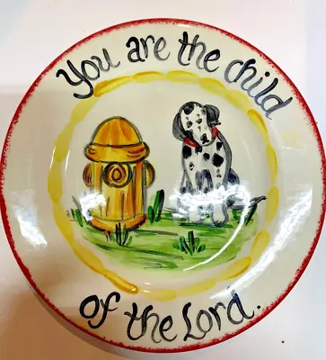 Mustard Seed Dalmatian Dog Fire Hydrant Small 6  Plate 2006 Bible Deut. 14:1 • $18.88