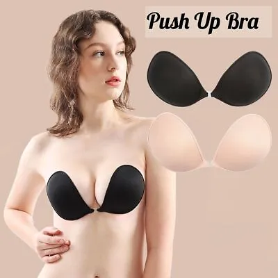 £6.97 • Buy Sexy Sticky Bras Invisible Push Up Bra Silicone Backless Strapless Adhesive Bra