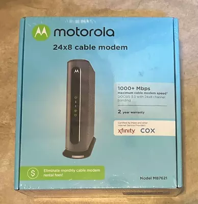 Motorola 24x8 Cable Modem MB7621 DOCSIS 3.0 1000+ Mbps NEW Factory Sealed • $69.95