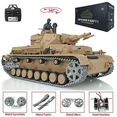 Henglong 1/16 German Panzer IV F 3858 RTR RC Tank Metal Tracks Engine Sounds • $159.92