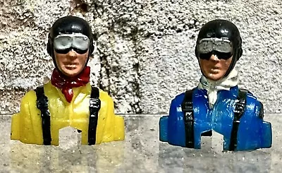 Vintage Pair R/C Model Airplane Pilot Figures 2 Fighter Pilots W/ Goggles Scarf • $19.67