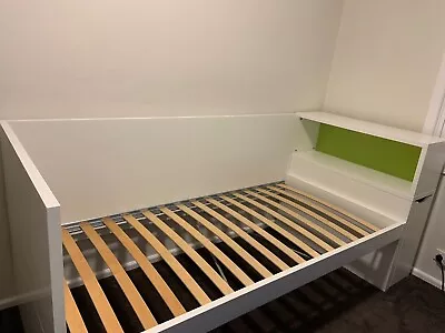 IKEA FLAXA Single Children's Bed With Headboard Storage & Mattress • $350