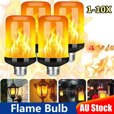 E27 LED Flame Effect Light Bulb 4 Modes Flickering Fire Simulated Decor Lamps AU • $13.86