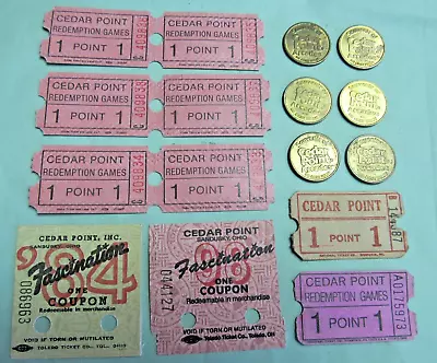 Cedar Point Amusement Park Vintage Arcade / Fascination Tickets & Arcade Tokens • $7