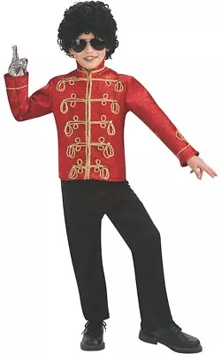 Licensed Red Military Deluxe Child Michael Jackson Jacket Halloween Costume • $49.21