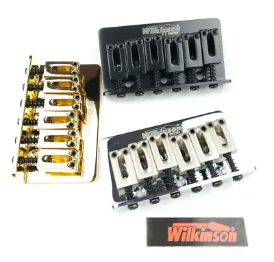 £18.49 • Buy Wilkinson Hardtail Stratocaster Telecaster Through Body Bridge Chrome Black Gold