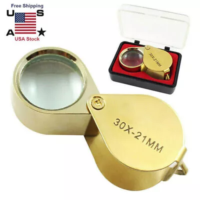 30X Jewelers Loupe Magnifier Jewelry Coin Loop Magnifying Glass Eye Pocket • $8.98