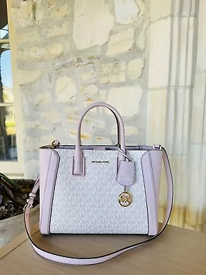 £289.38 • Buy Michael Kors Kali Md Satchel Shoulder Bag + Ipad Case Mk Rose Gold White Pink