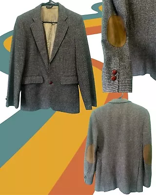 Men's Tweed Blazer With Elbow Patches • $49