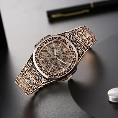 Luxury Men Quartz Mechanical Watch Waterproof Stainless Steel Rose Watch • $19.99