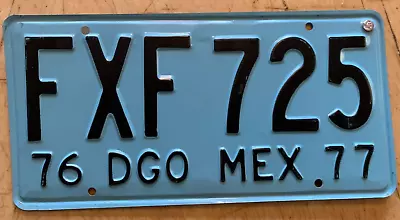 1976 1977 Durango Mexico Mex Mexican License Plate   At 40   • $28.99