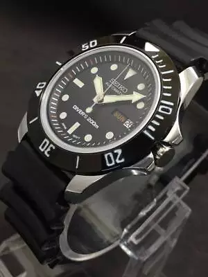 Seiko Vintage 　Diver Watch Automatic Winding Black Silver Men'S • $457.35