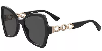 Moschino Women's Black Butterfly Sunglasses W/Chain-link Temples MOS099S 0807 IR • $64.99