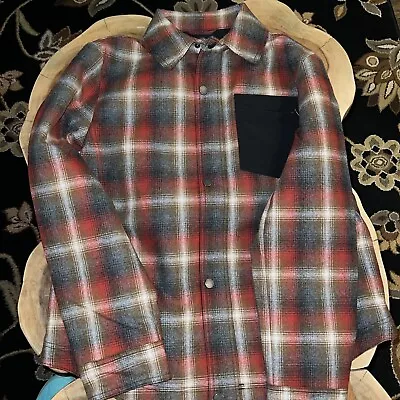 Pendleton Men’s Two-Layer Wool Blend Shirt Jacket Red Black Size L  Brand New • $45.99