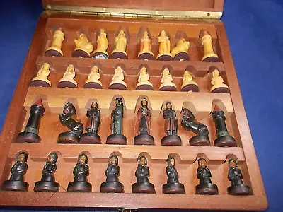 ✔️ Vintage 1958 ANRI Toriart  CHARLEMAGNE  Hand Painted Sculptite MAGNETIC CHESS • $599