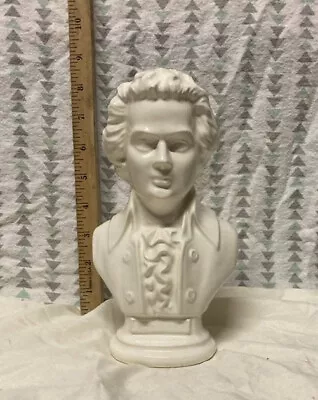 Arnel's Motzart Bust White Ceramic Bust Composer Musician 8-1/2  Tally • $21.99