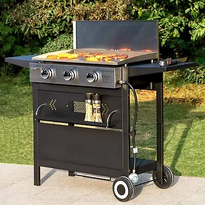 3 Burner Propane BBQ Grill Outdoor Garden Barbeque Flat Top Gas Griddle Grill • $259.99