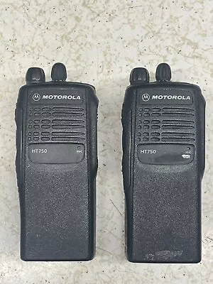 Motorola HT750 Portable 2-Way Radios UHF Pair! AAH25SDC9AA3AN • $125