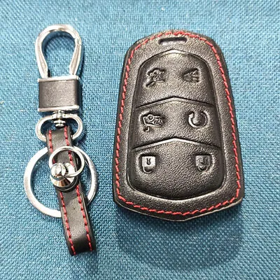 Durable New Leather Key Cover Chain Fob Case For Cadillac Escalade 2015-2018 • $10.35