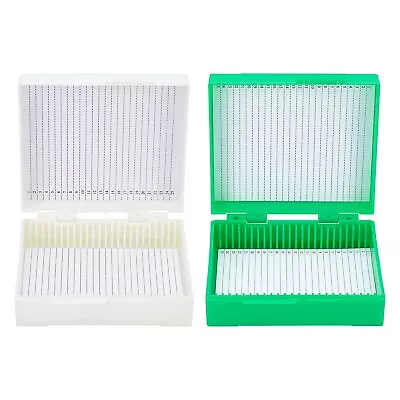 2Pcs 25-Place Slide Microscope Box Microslide Slide Economy Microscope Box Re... • $16.76