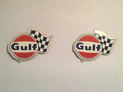 2 1966 Gulf Oil Vintage Original Rally Flag Racing Stickers Decals Nhra Nascar  • $4.75