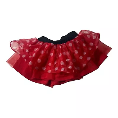 Disney Junior Minnie Mouse Tutu Skirt Red Polka Dot Elastic Waist 2T Halloween • $7.99