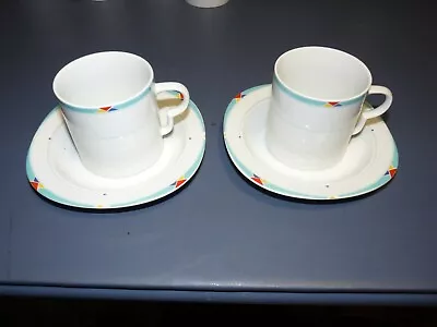 2 - Mikasa L.A. Style Turquoise M2553 Cups And Saucers • $12.50