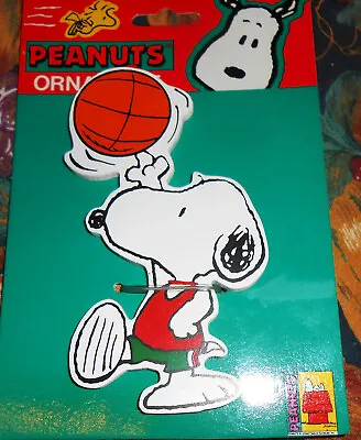 Kurt Adler Wood Peanuts Ornament Snoopy Basketball Santa's World Vintage Rare • $13