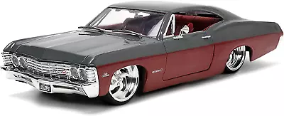 Jada Toys Big Time Muscle 1:24 1967 Chevy Impala SS Gray/Burgundy Die-Cast Ca... • $76.66