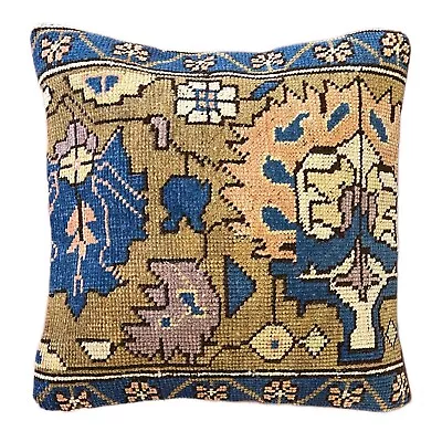 Handmade Exquisite Turkish Vintage Kilim Pillow Cover 16x16 (INV8052) • $47.12