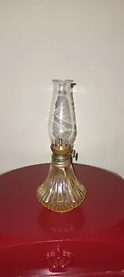 VINTAGE Glass KEROSENE OIL LAMP 9” • $4.80