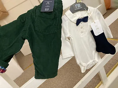 Baby Boy Outfit 3 Months Gap Trousers And Mothercare Top With Matching Socks • £16.99