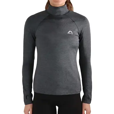 More Mile Womens Train To Run Running Top Grey Long Sleeve Funnel Neck Sport Tee • £11.50