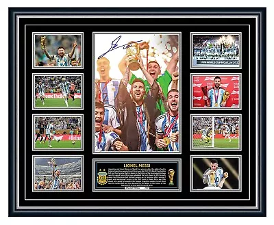 $119.99 • Buy Lionel Messi 2022 World Cup Argentina Champions Signed Framed  Le Memorabilia