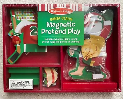 New Santa Claus Magnetic Dress-Up Figure Pretend Play Melissa & Doug Wooden Toy • $25.75