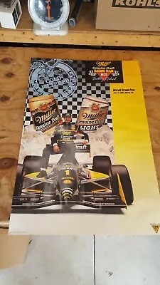 MGD Miller Genuine Draft Beer Racing Detroit Grand Prix Bobby Rahal 1993 Poster • $10