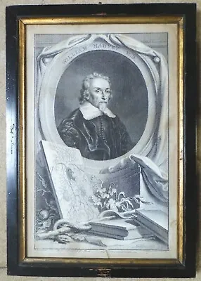 Georgian WILLIAM HARVEY MD Houbraken 1737  Line Engraving Early 18th Century. • £64.99