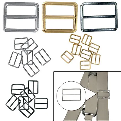 Metal Leather Hand Bag Strap Belt Adjust Loop Tri-glide Buckle Pin Roller Slider • £4.79