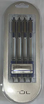 $11.88 • Buy TUL Gel Pens Medium Point 0.7 Mm Silver Barrel BLUE - 4 Pens Per Pack - New!