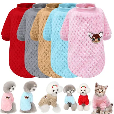 £6.69 • Buy Dog Knitted Jumper Embroidery Chihuahua Clothes Pet Puppy Cat Sweater For Yorkie