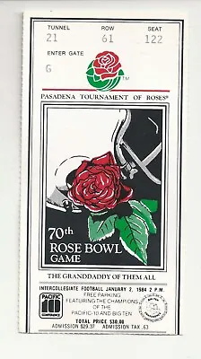 1984 UCLA Illinois Rose Bowl Original College Football Ticket Stub  • $9.99