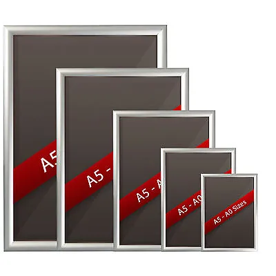 Silver Snap Frames Picture Poster Holders Clip Displays Retail Wall Notice Board • £7.23