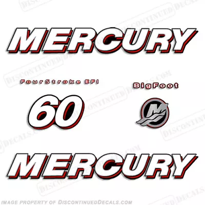 Fits Mercury 60hp 4-Stroke EFI Bigfoot (Straight) Decal Kit • $89.95