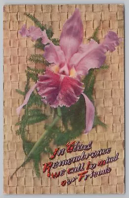 In Glad Remembrance~Pink Flower On Basket Background~PM 1911~Vintage Postcard • $2.80