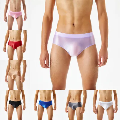 Mens Shiny Satin Glossy Wet Look Knickers Briefs Underwear Panties Underpants • $4.98