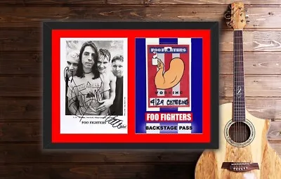 FOO FIGHTERS Dave Grohl Framed Signed Photo VIP Backstage Concert Pass Display • $35