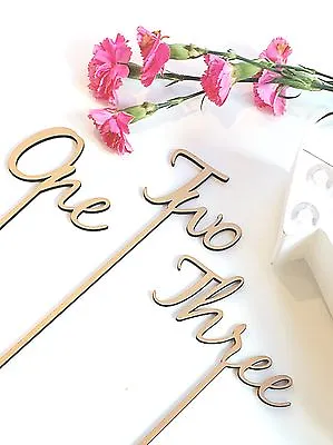 £2 • Buy Wooden Table Numbers, Freestanding Table Numbers,Wedding Table Numbers On Sticks